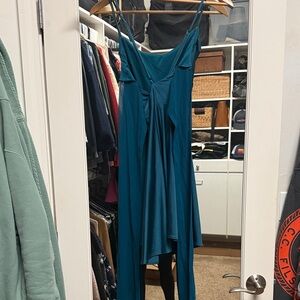 City Studio Asymmetrical Teal Dress